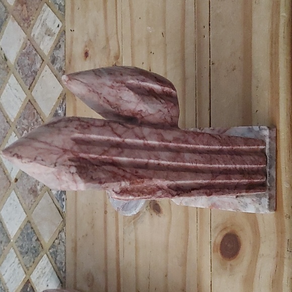 Vintage Marble Cactus Bookends, Peach / Pink Onyx - Picture 3 of 4